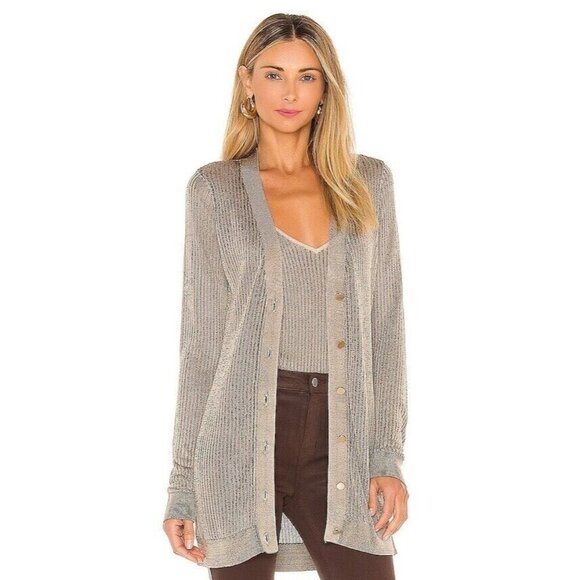L'AGENCE Millie Cardigan Beige S - Picture 1 of 8